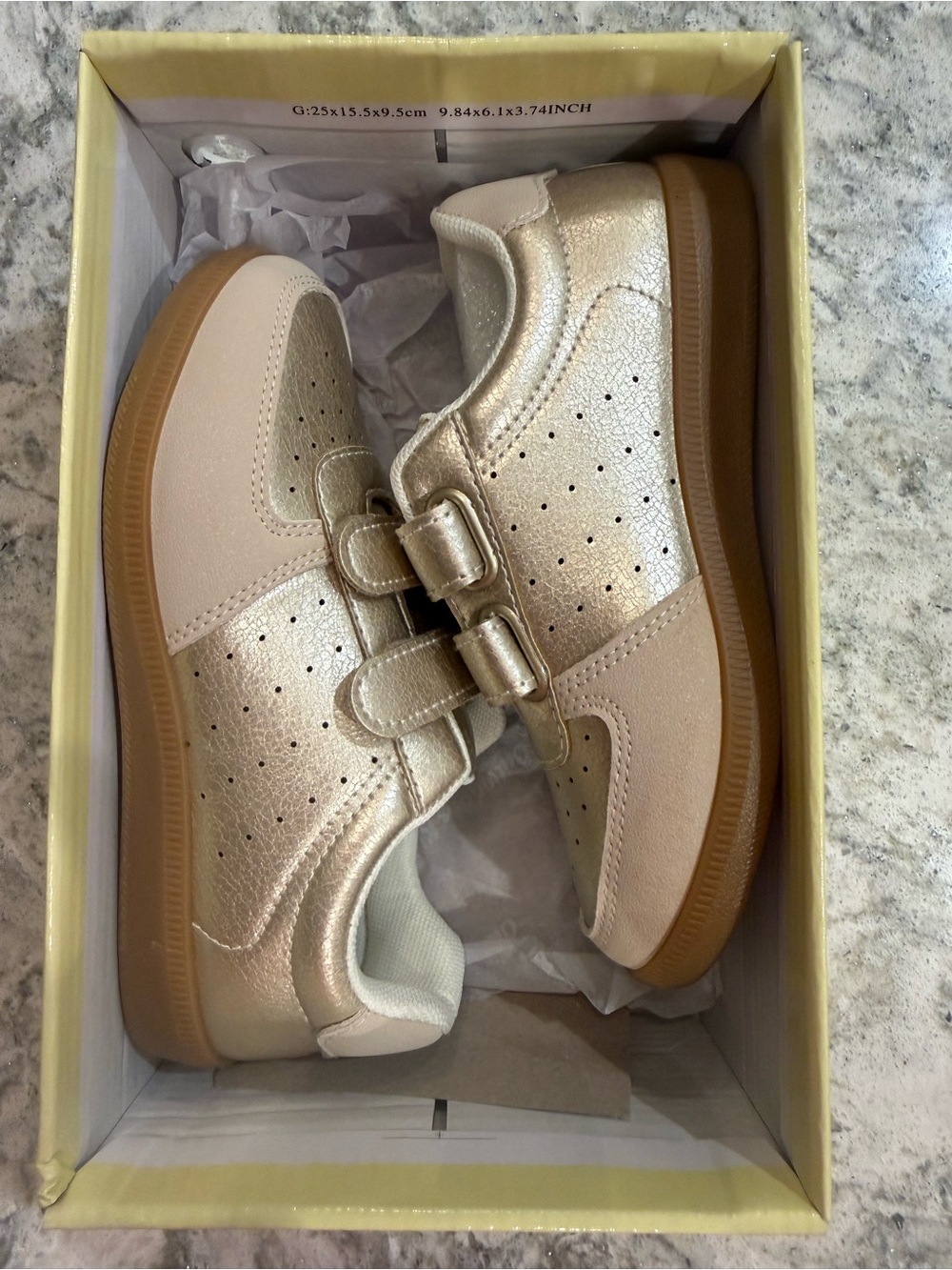 Outwoods Girls Metallic Pink-Gold Velcro Sneakers